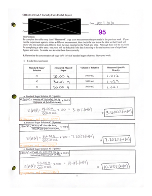 Pre Lab 1 - Lab - CHEM 1341 - Studocu