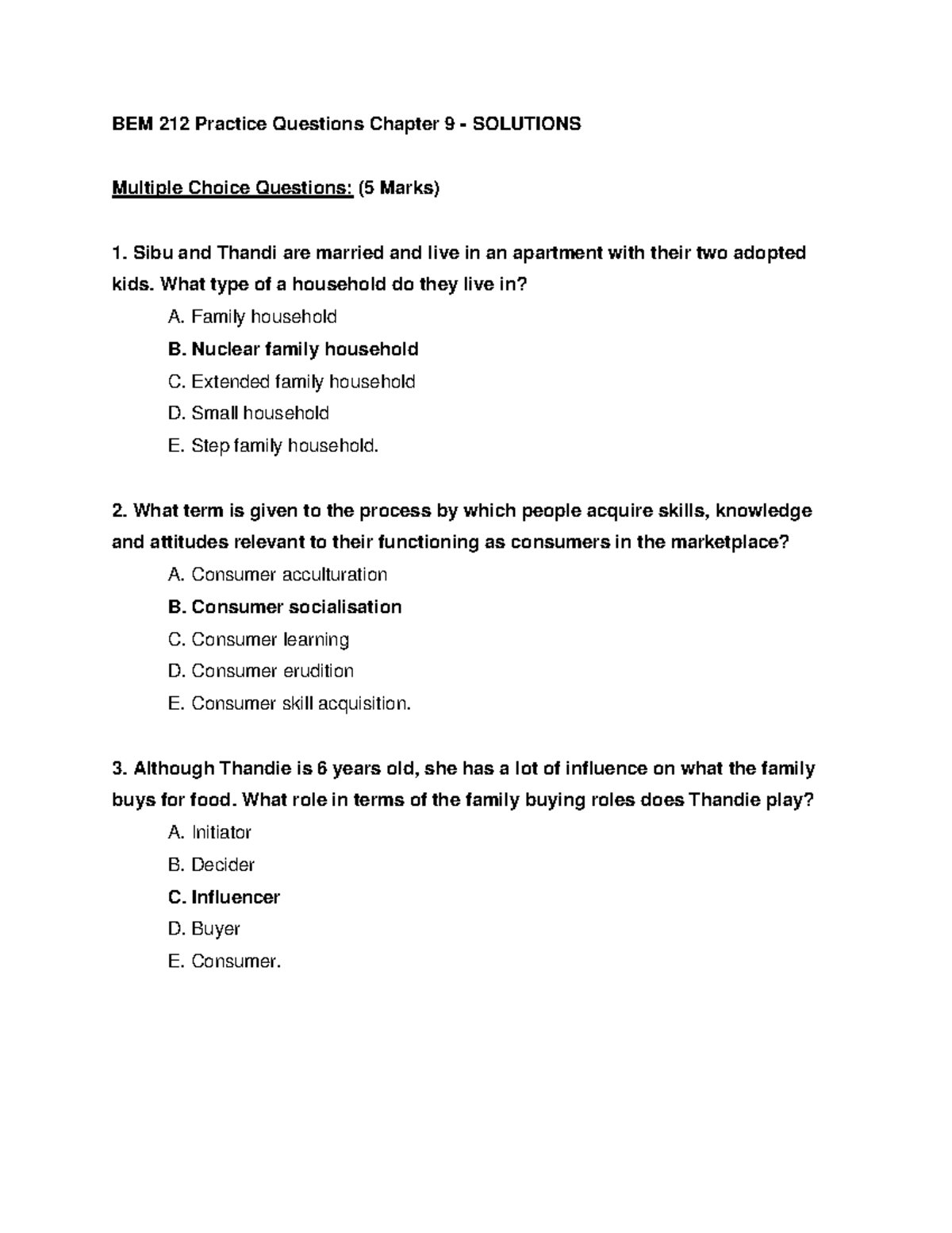 BEM 212 Practice questions Chapter 9 Solutions - BEM 212 Practice ...