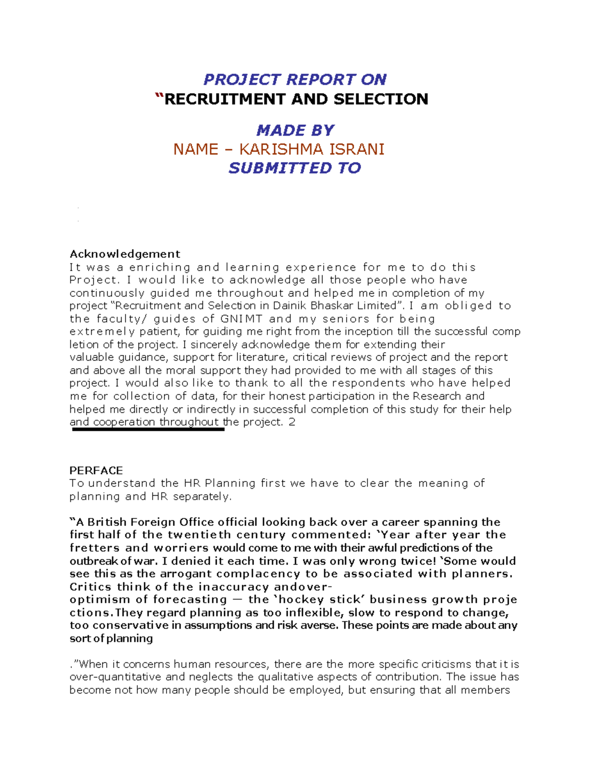 Project Report - - Studocu