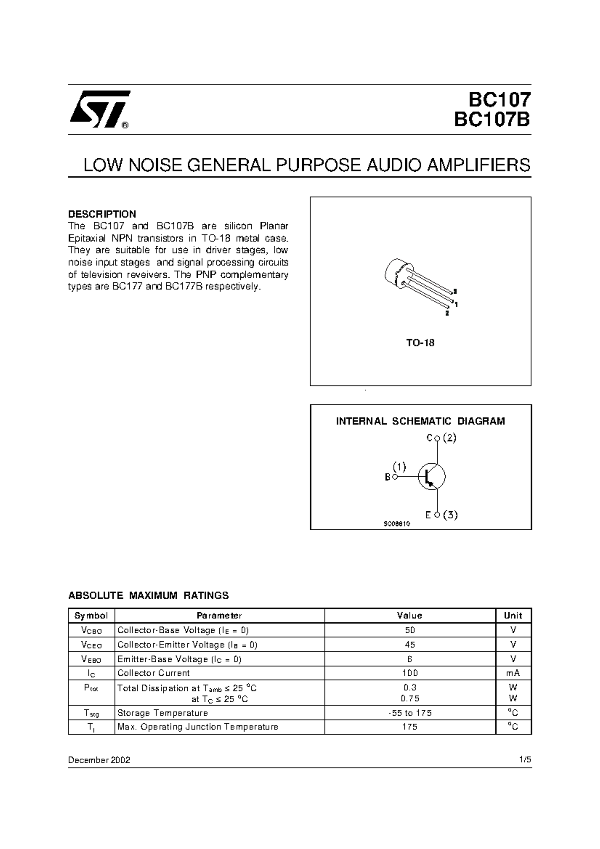 Bc107-bc107b - Xzzzzzzzzzzzzzzzzzzzzzzzzzzzzzzzz - BC BC107B LOW NOISE ...