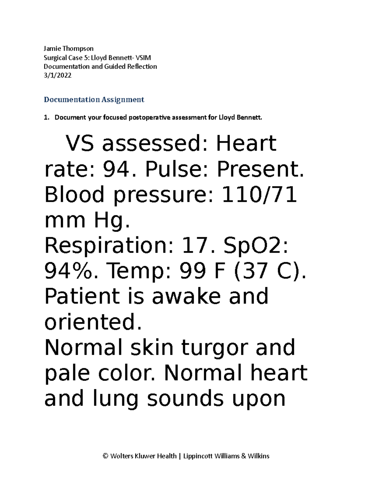 Jamie Thompson VSIM Lloyd Documentation Jamie Thompson