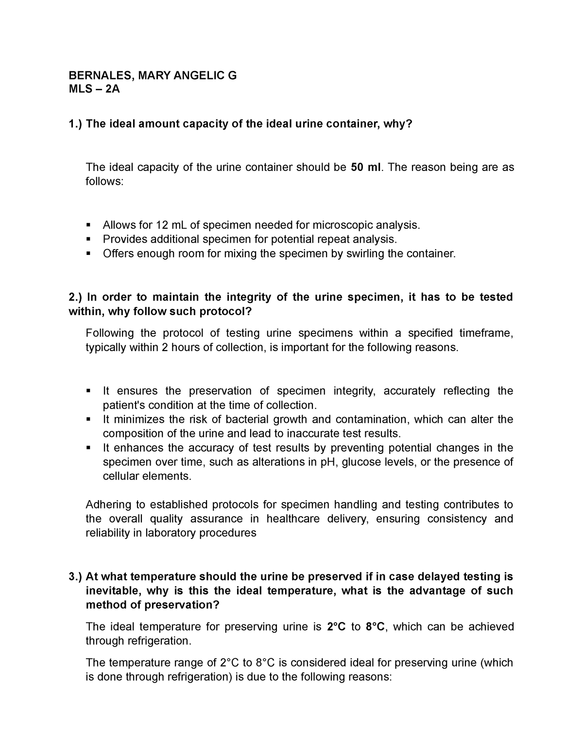 Bernales Laboratory Research WORK - BERNALES, MARY ANGELIC G MLS – 2A 1 ...