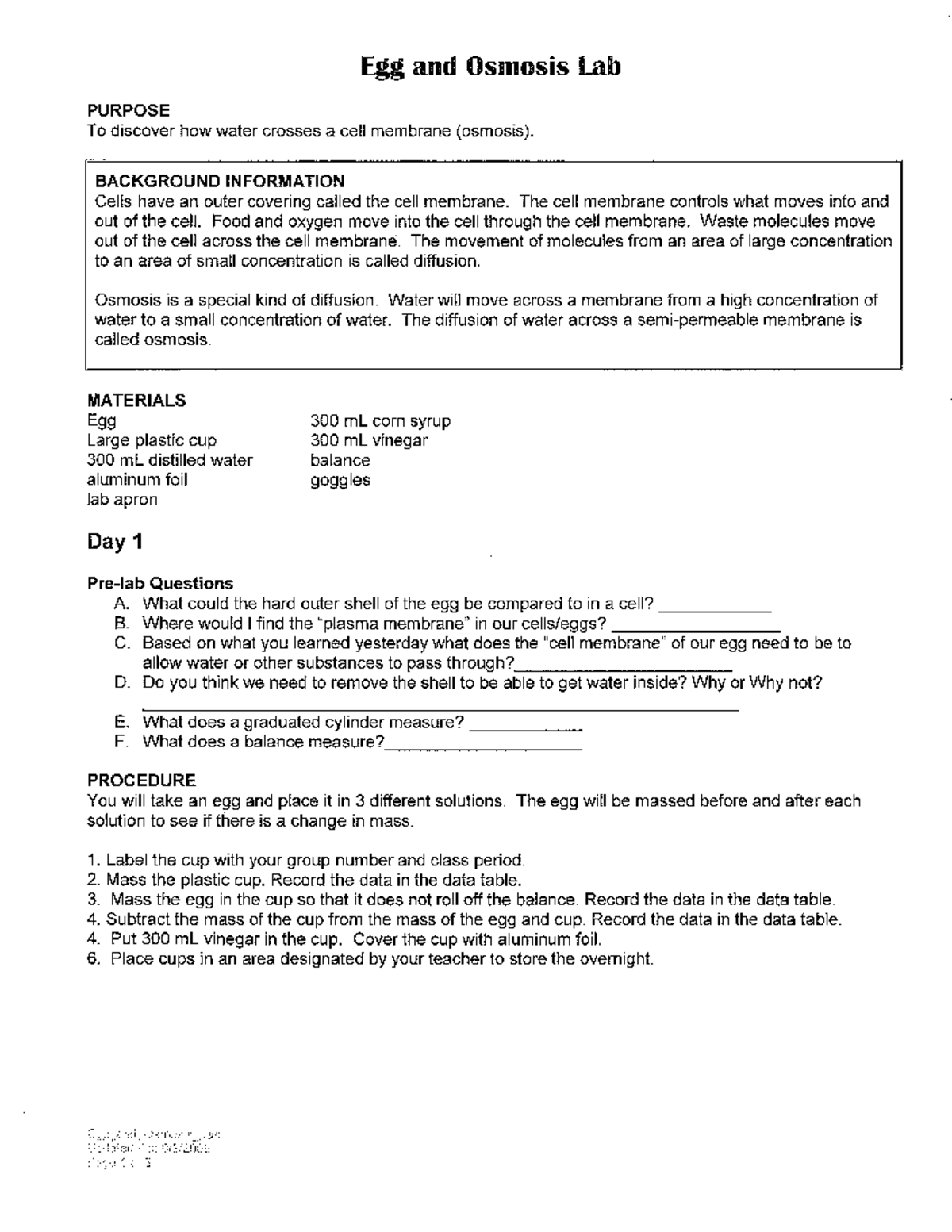 5b osmosis in egg lab BIO 182 Studocu