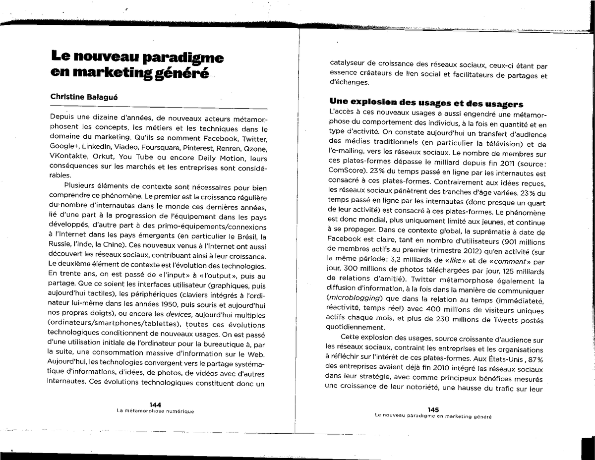 La Métamorphose Numérique - Chap 13 - ADM2372 - Studocu