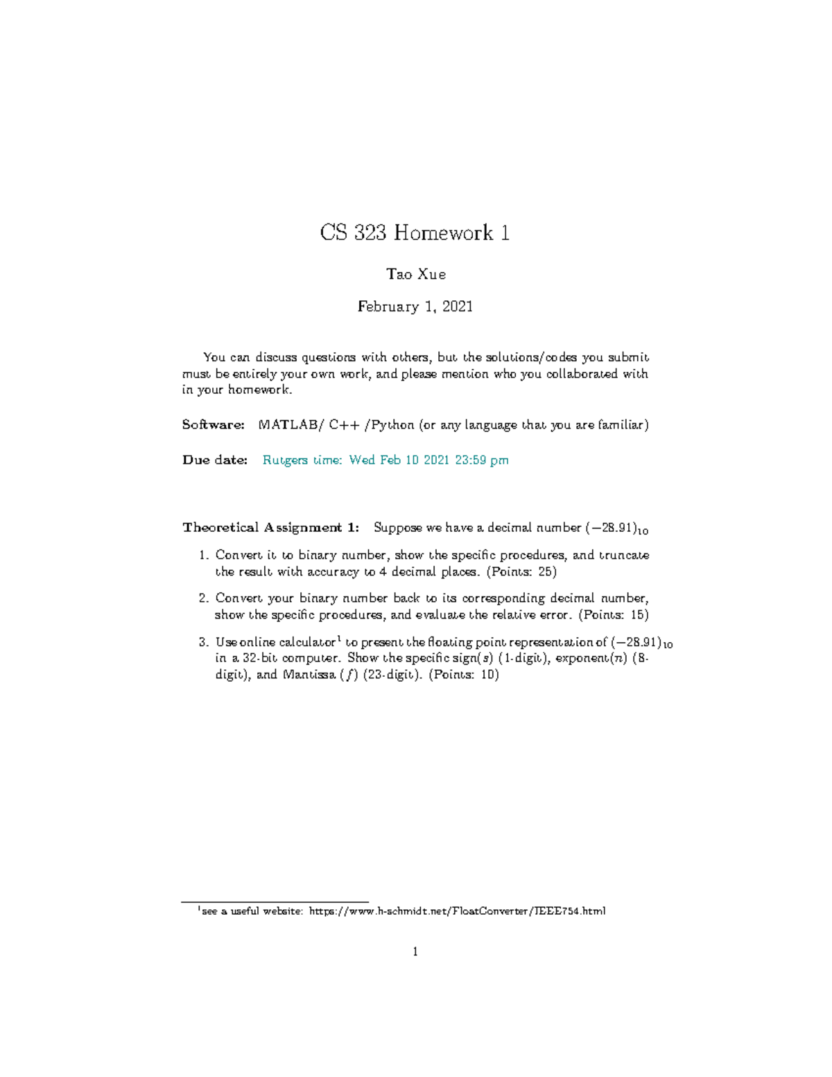 CS 323 Homework 1 - CS 323 Homework 1 Tao Xue February 1, 2021 You can ...