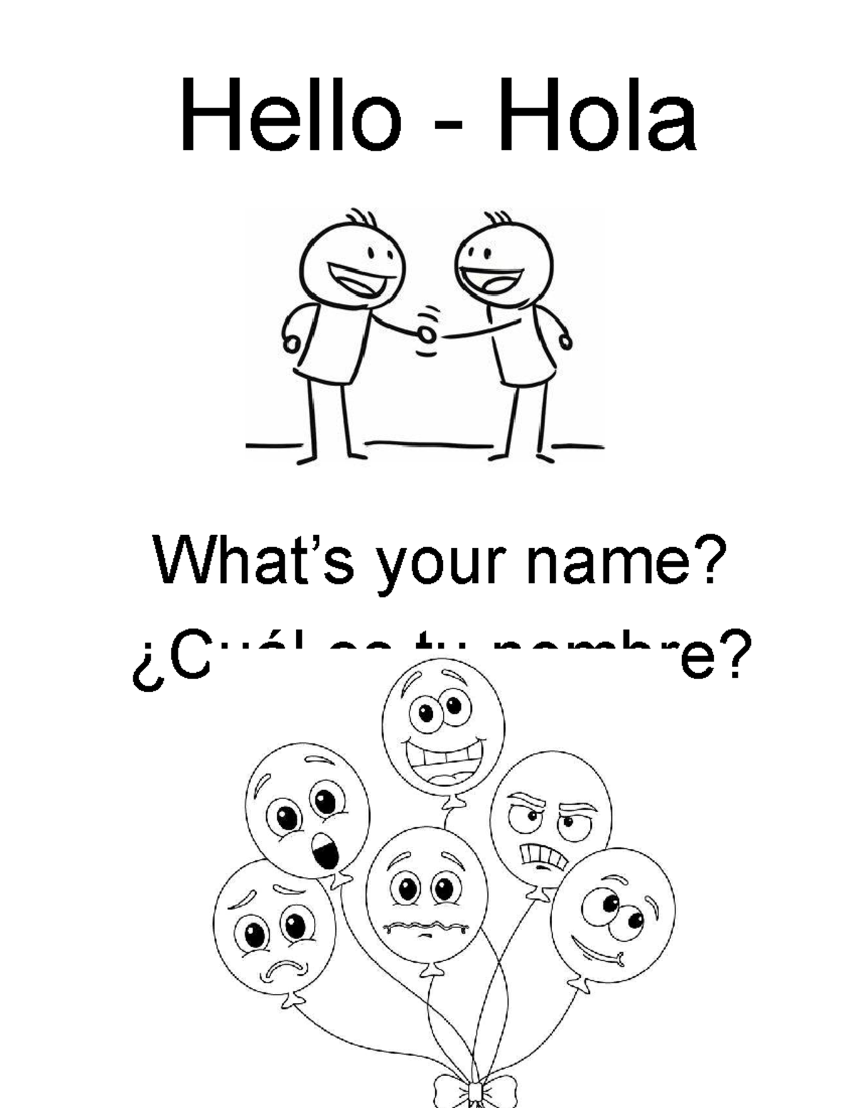 2k inglés - ACTIVIDADES - Inglés B NS - Hello - Hola What’s your name ...