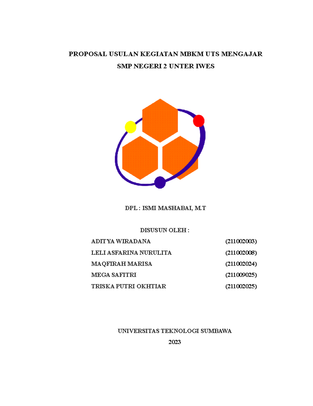 uts mengajar smp - PROPOSAL USULAN KEGIATAN MBKM UTS MENGAJAR SMP ...