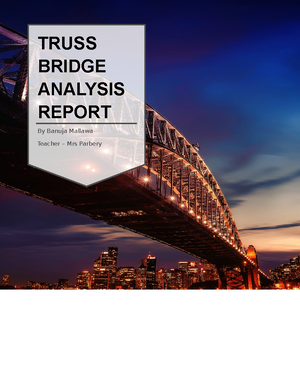 Yr 12 Engineering Studies Truss Bridge Analysis Report