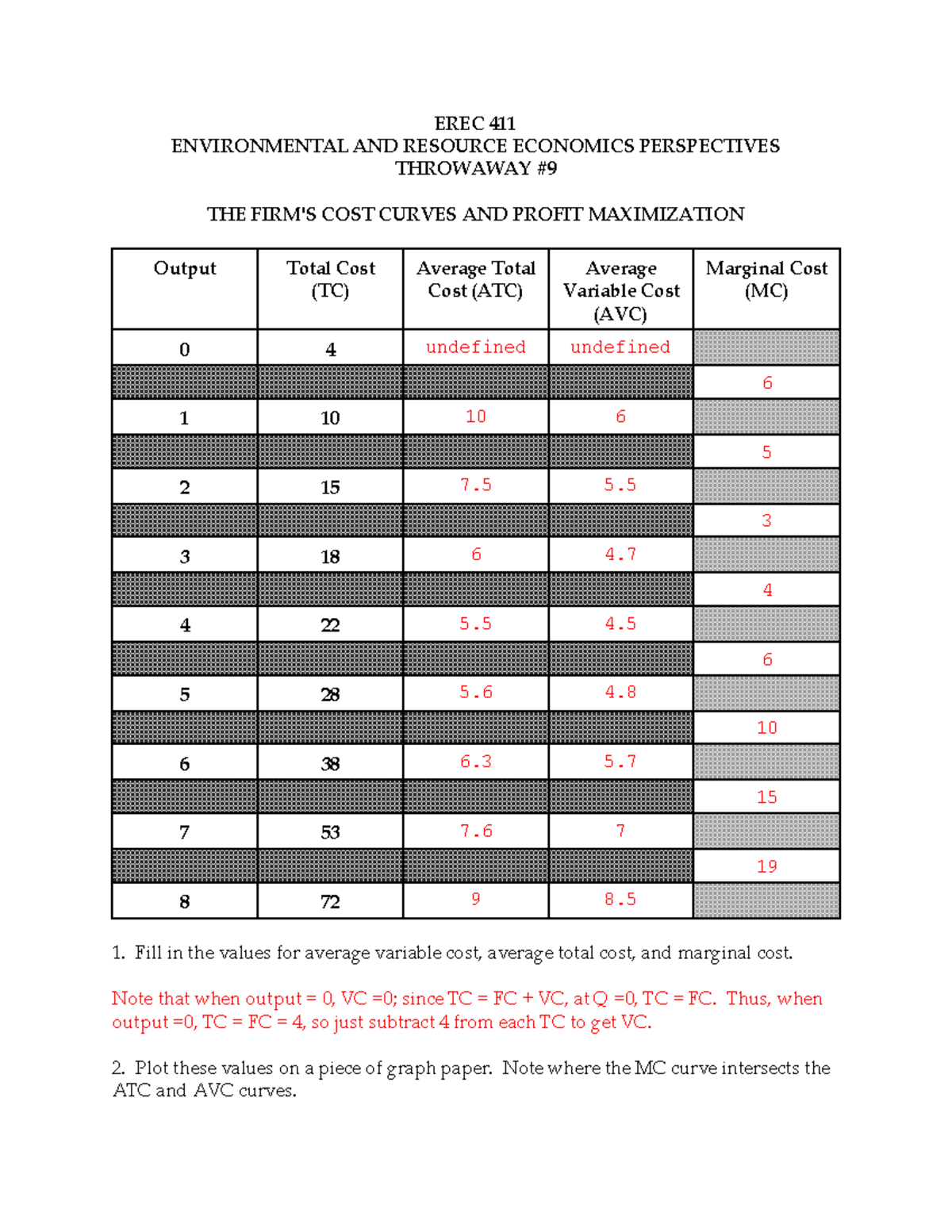 TH10key - throw away assignments for practice - EREC 411 ENVIRONMENTAL ...