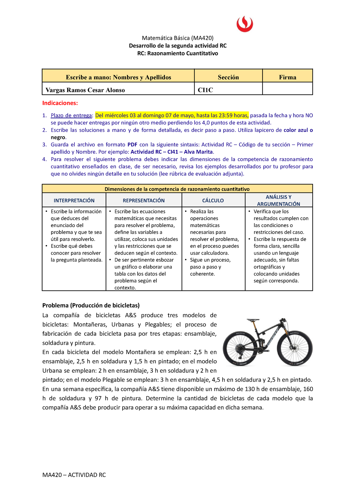 Avtividad 2 Portafolio 2 - Matemática Básica (MA420) Desarrollo De La ...