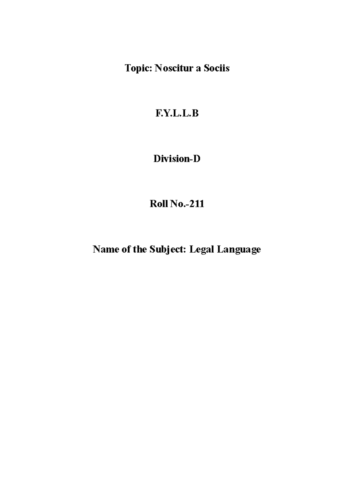 Legal Language - maxim of noscitur a sociis - Topic: Noscitur a Sociis ...