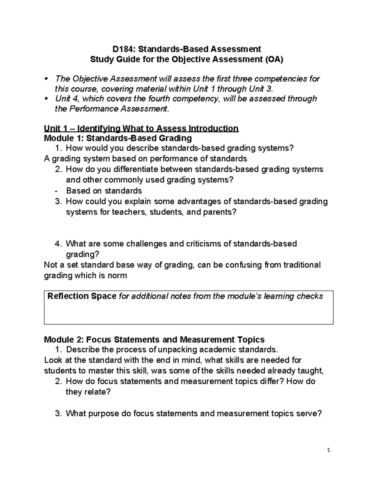 D184 study guide d184 standards based assessment study guide for the