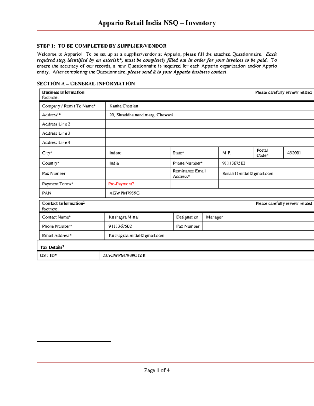 NCQ++New+format fill - STEP 1: TO BE COMPLETED BY SUPPLIER/VENDOR ...