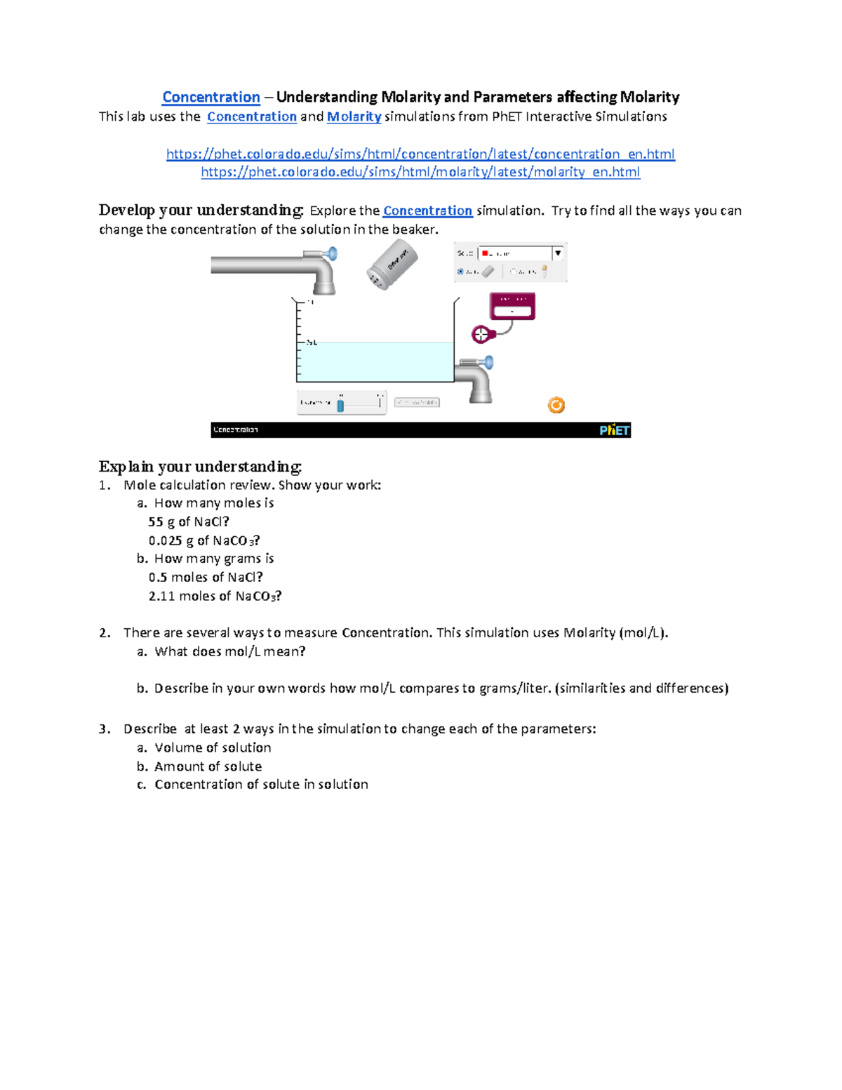 Concentration Molarity - Concentration – Understanding Molarity And ...