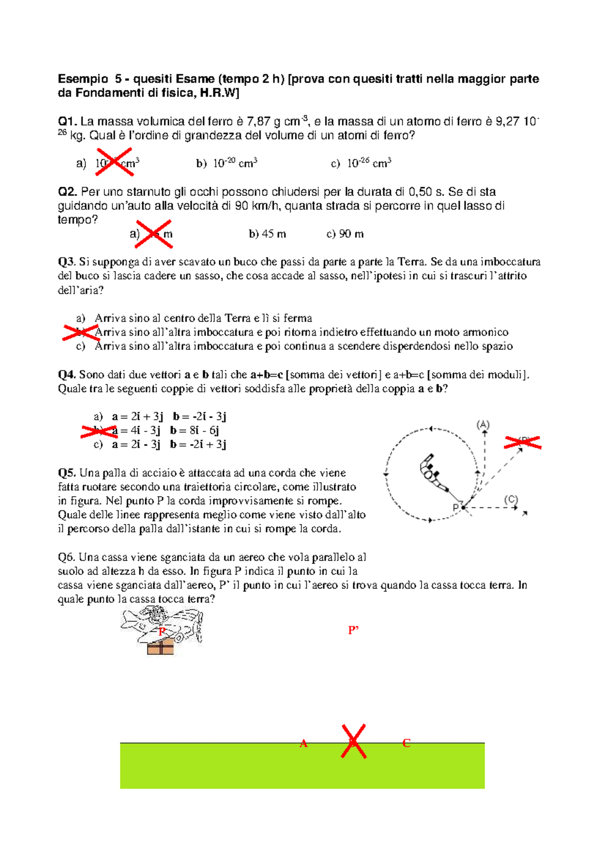 5 B Esempio Esame 5 Soluzioni - Esempio 5 - Quesiti Esame (tempo 2 H ...