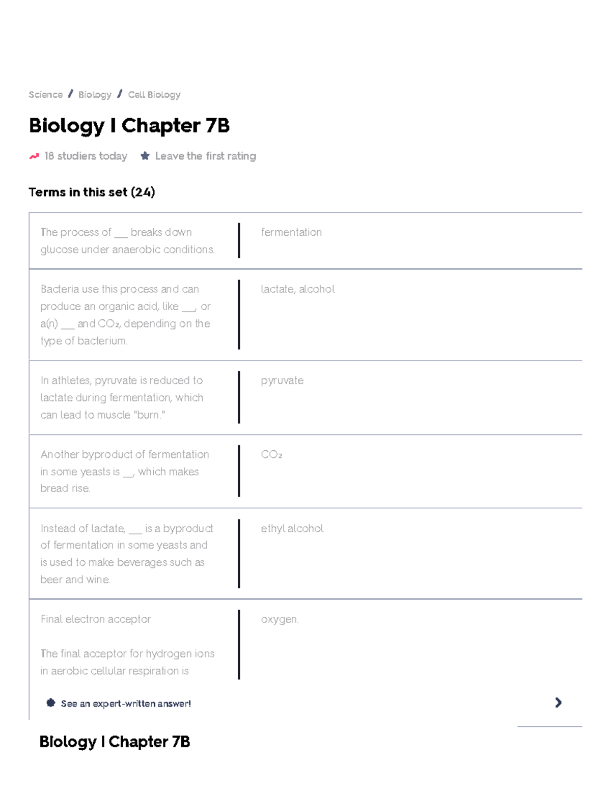 Biology I Chapter 7B Flashcards Quizlet - Biology I Chapter 7B 18 ...