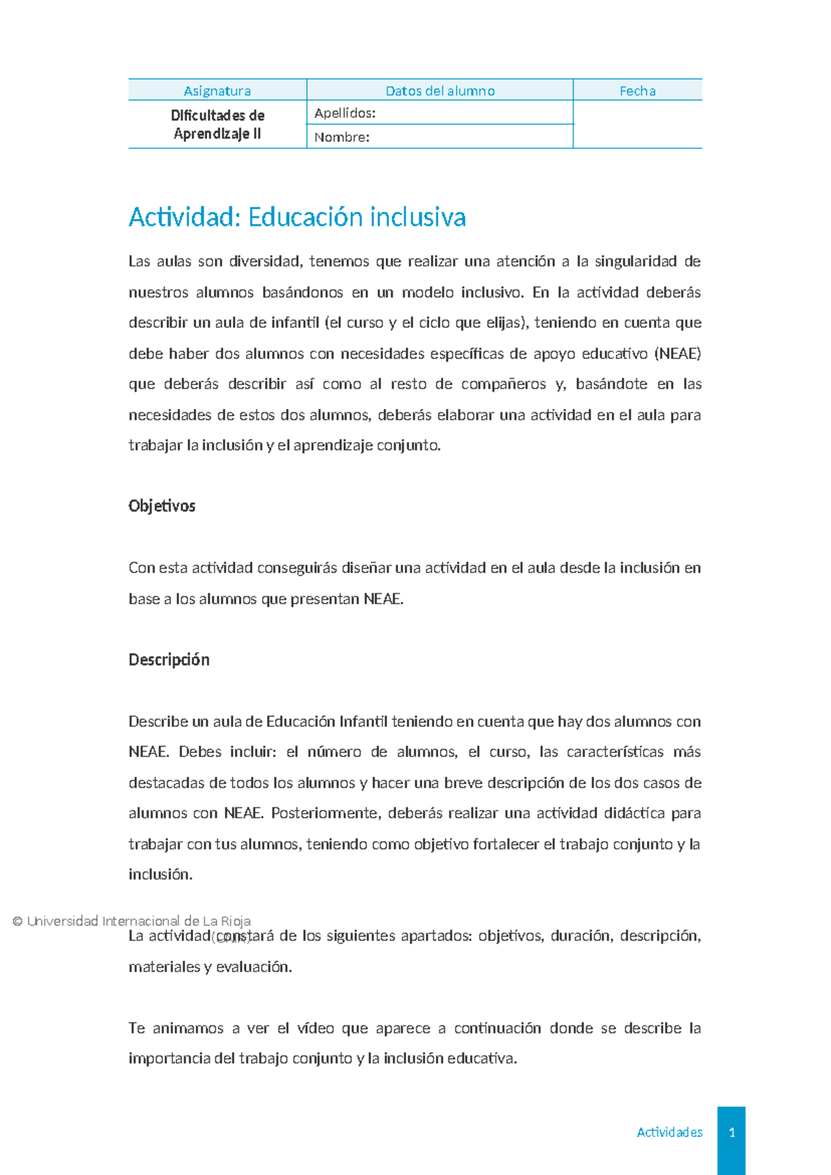 Act. Inclusiva - Actividad para trabajar la inclusión en el aula ...