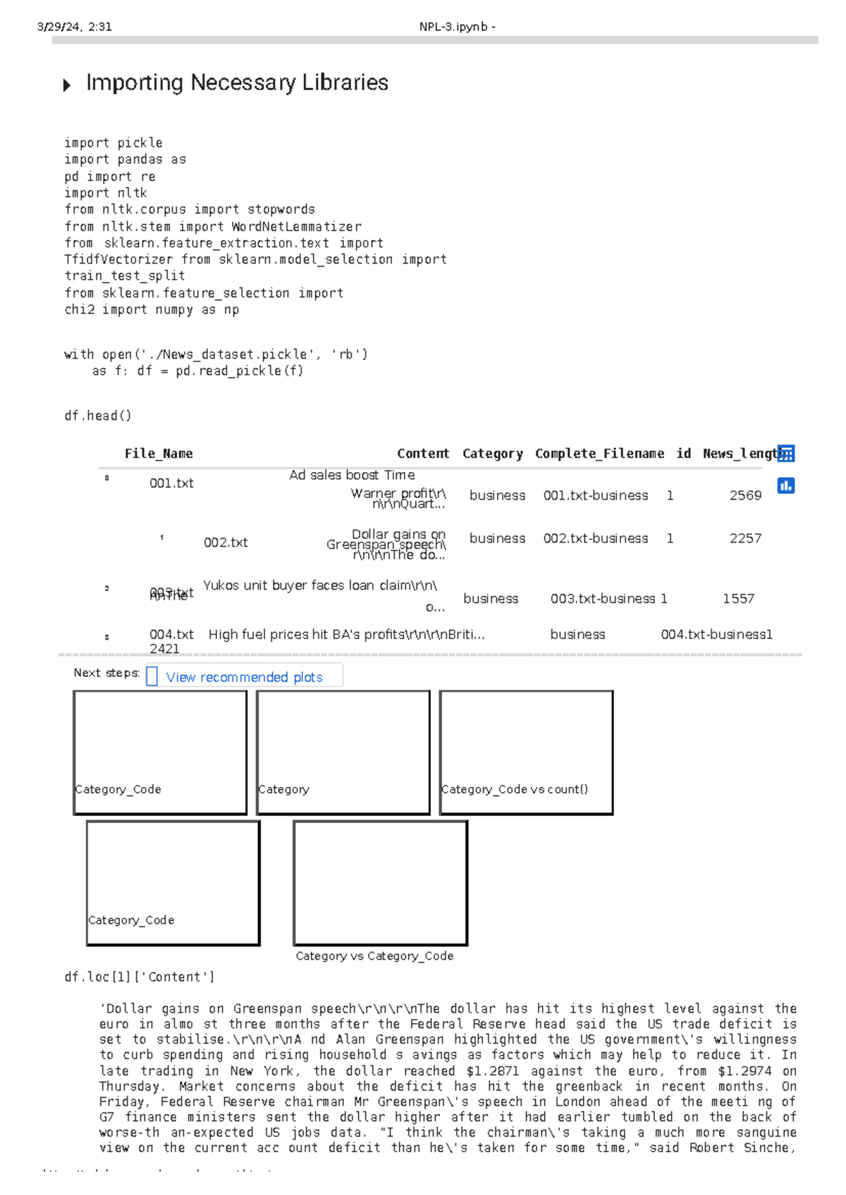 NPL-3.ipynb - Colaboratory - PM Colaboratory View recommended plots ...