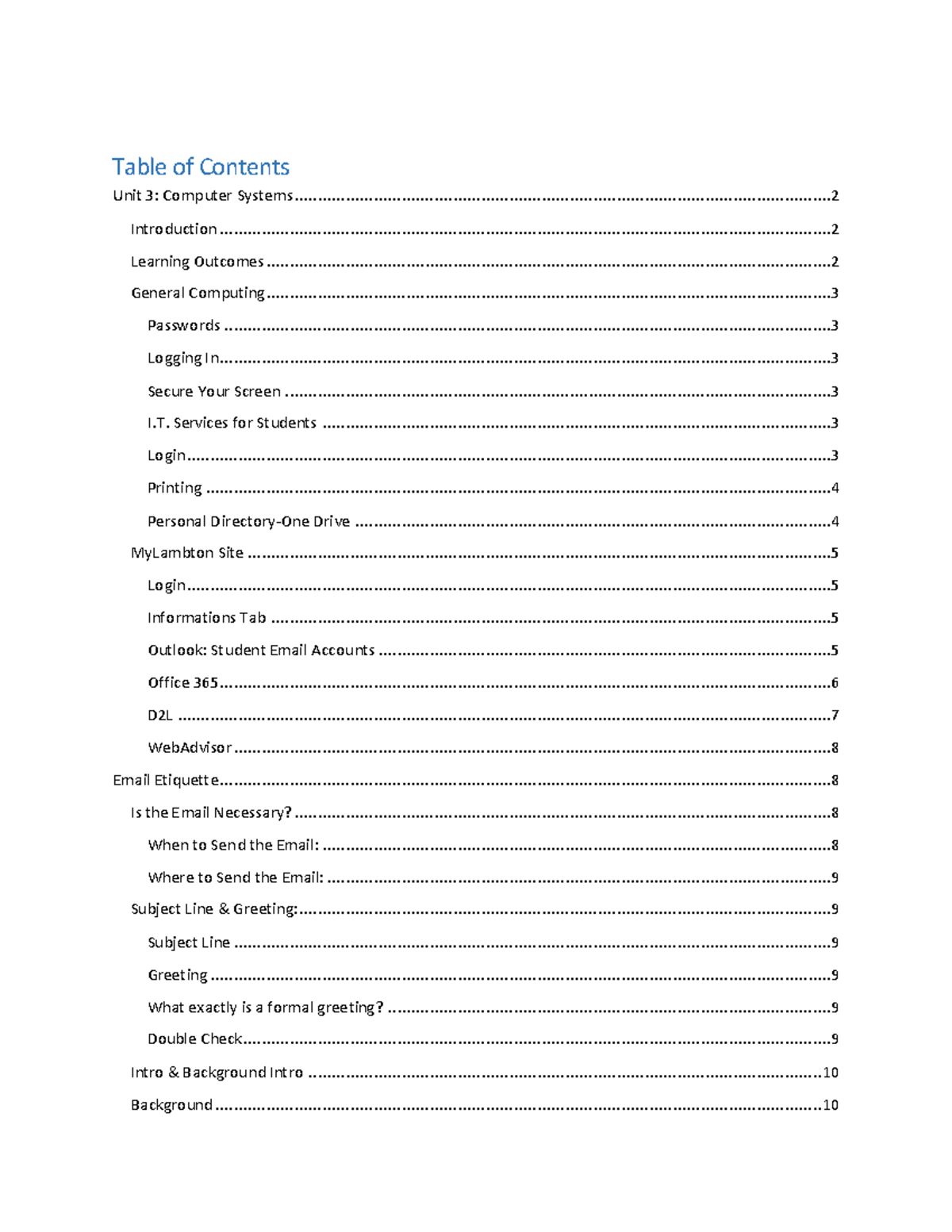 Isasm 1001-Unit 3 - Module 3 - Table of Contents Unit 3: Computer - Studocu