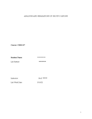 CHM+127+week+3+Lab+report - CHM 127 (Section 13441) Experiment 3 ...