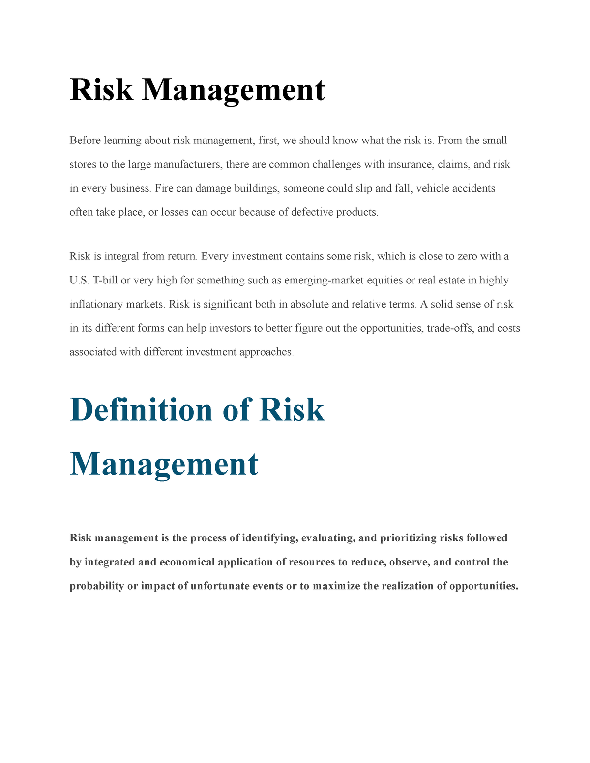 risk management dissertation pdf