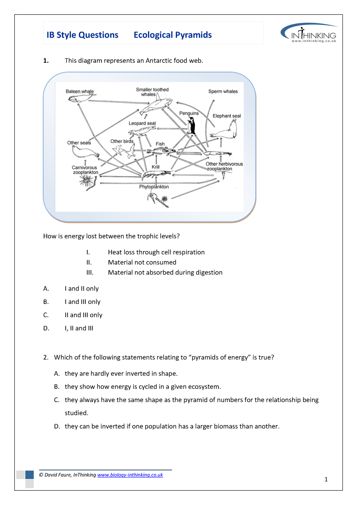 2222.22 energy-flow ibstyle qns - 22. This diagram represents an With Ecological Pyramids Worksheet Answers