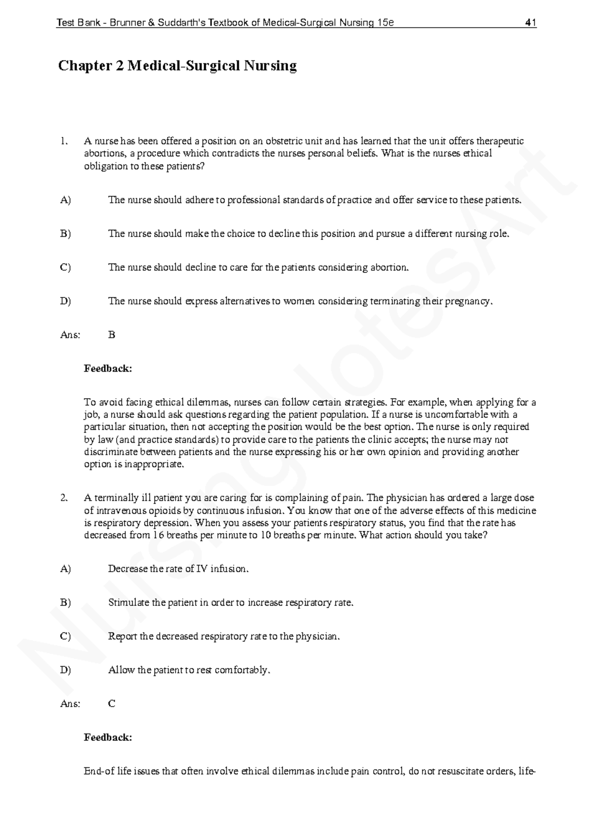 Chapter 2 - Test Bank Questions - NursingNotesArt Chapter 2 Medical ...