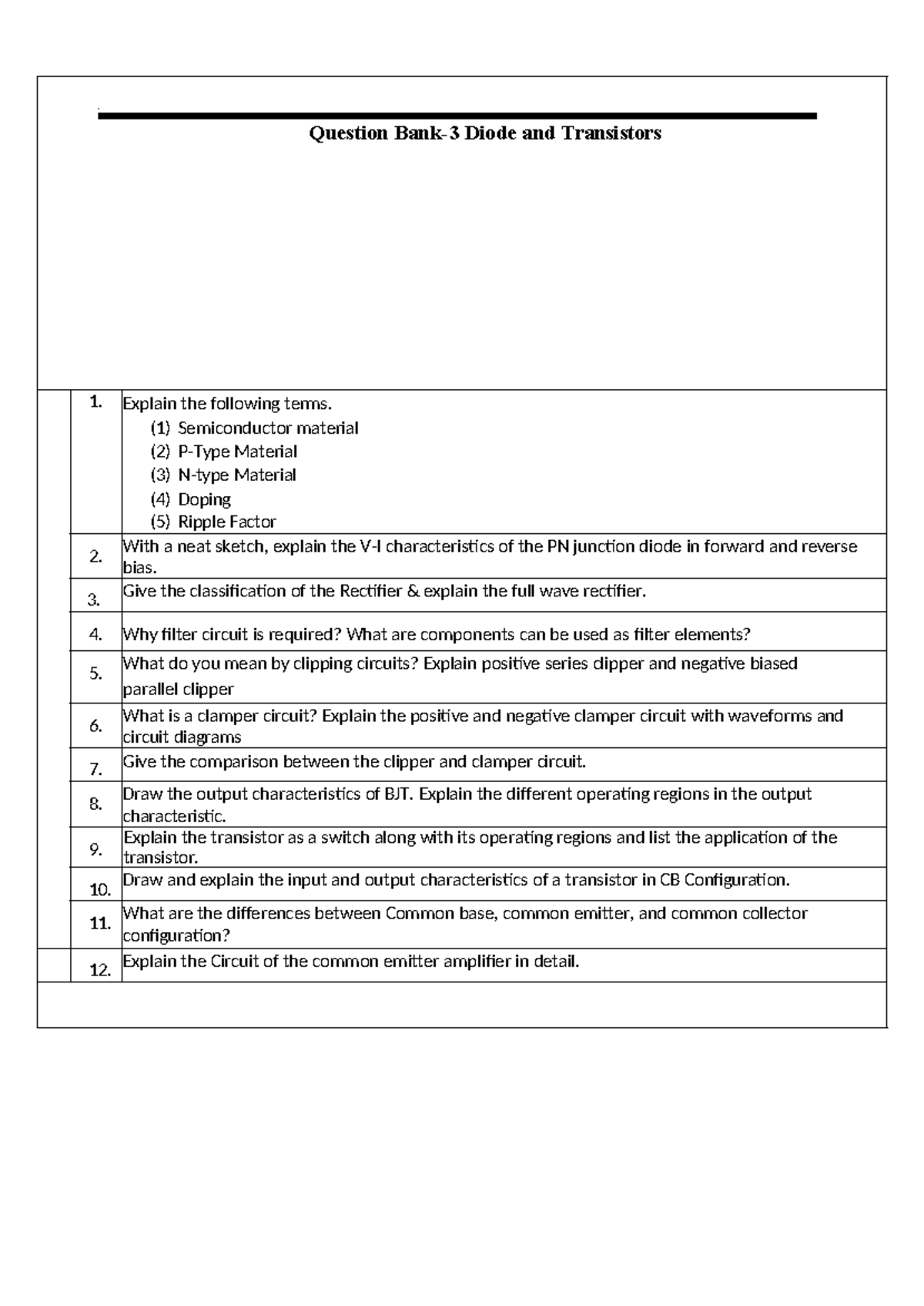 Chapter3 Useful for end sem exams Question Bank3 Diode and