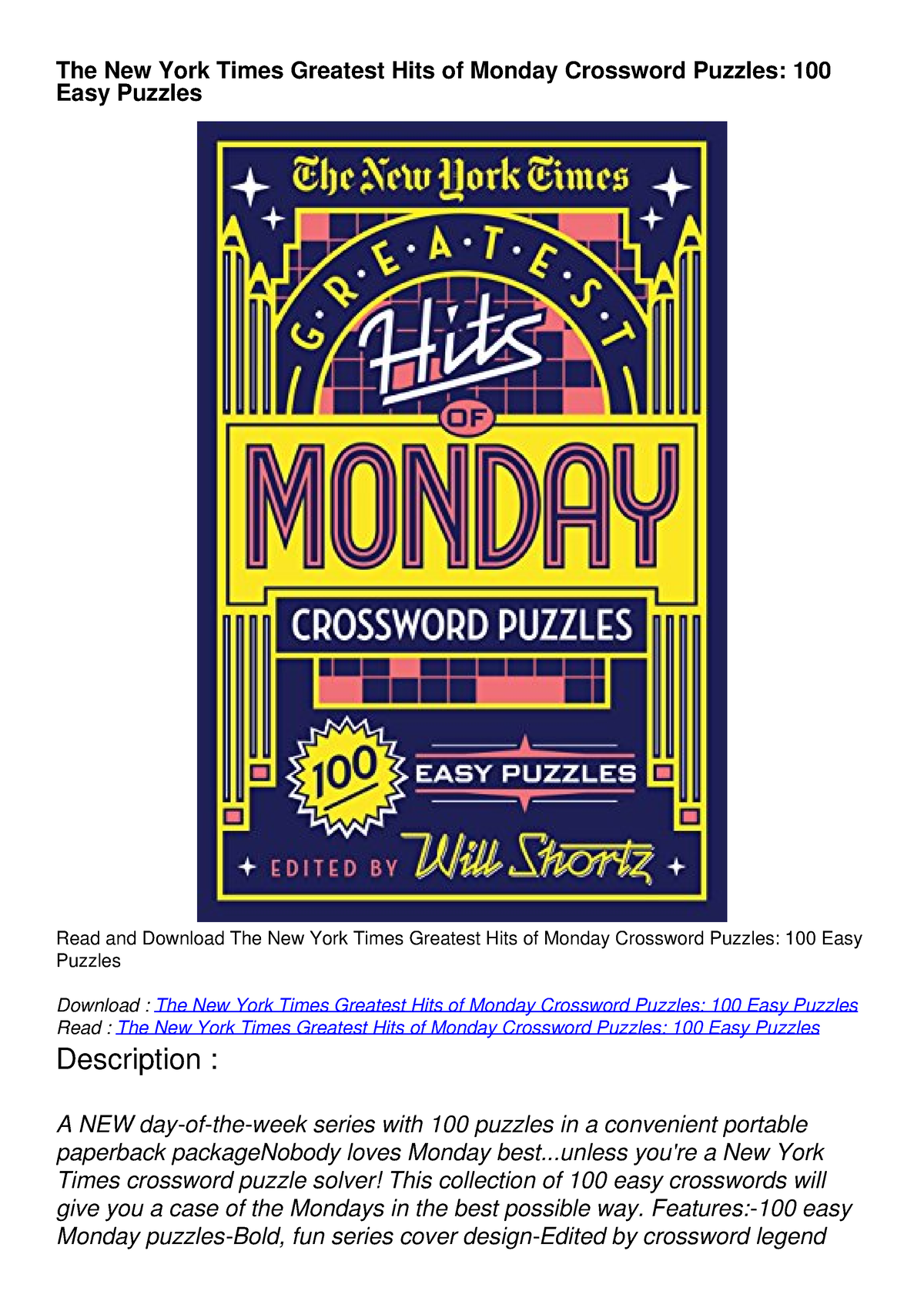 The New York Times Best of the Week Series: Thursday Crosswords