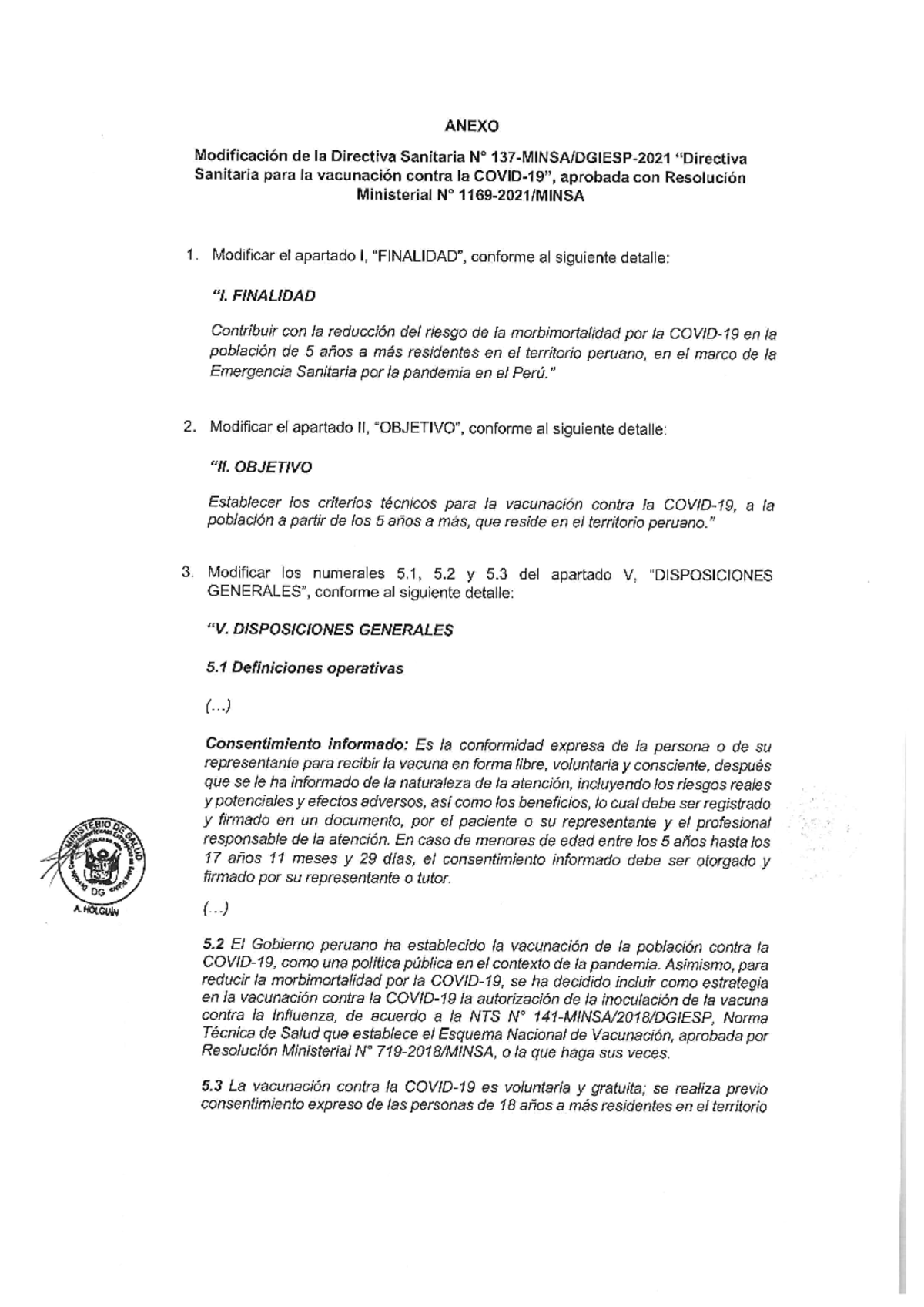 Anexo 12335670 Anexo Modificación De La Directiva Sanitaria