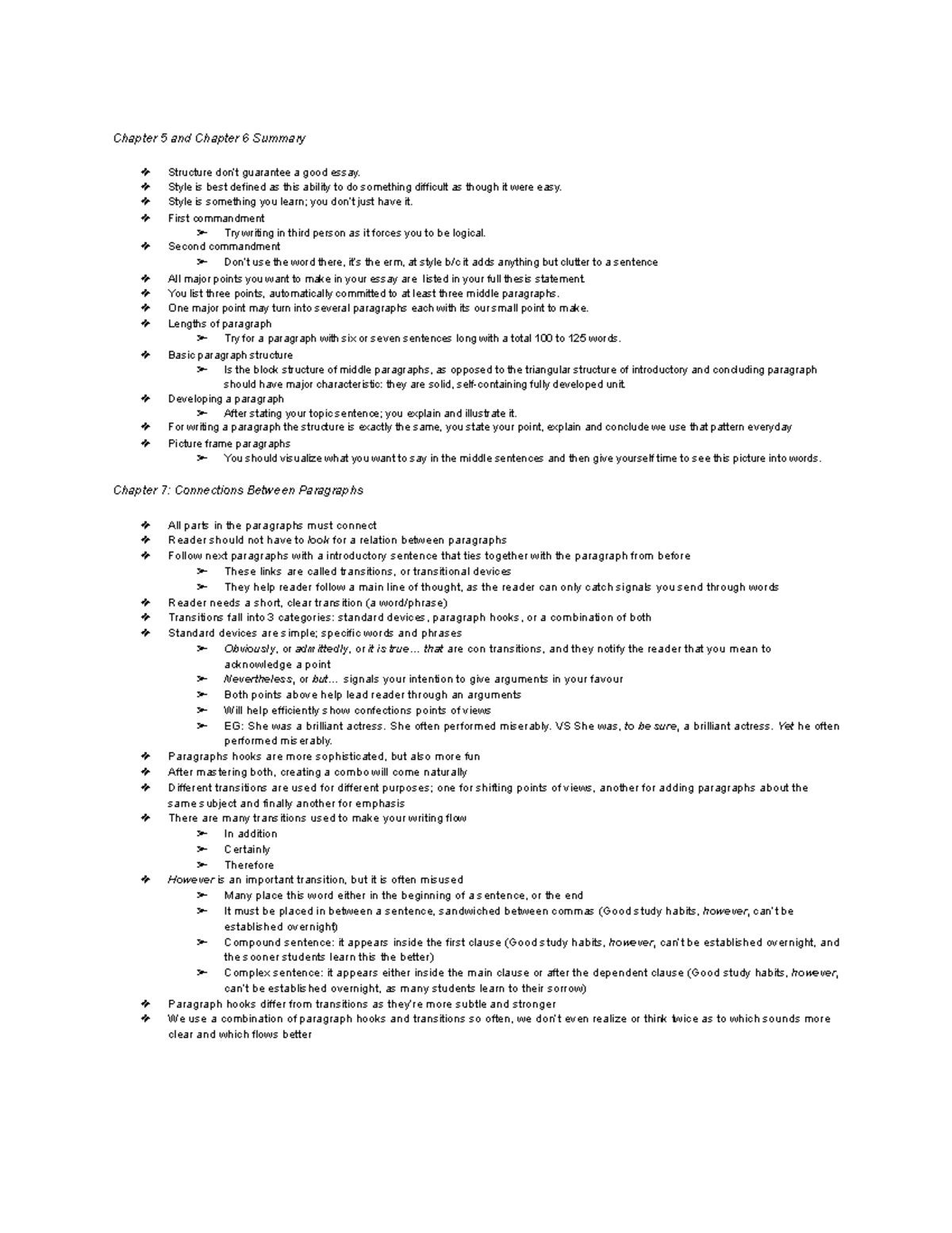 Chapter 5 - Chapter 8 Summary - Chapter 5 and Chapter 6 Summary ...
