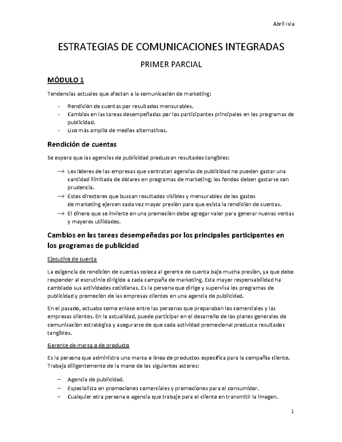 Eci Primer Parcial Estrategias De Comunicaciones Integradas Primer Parcial MÓdulo 1 0743