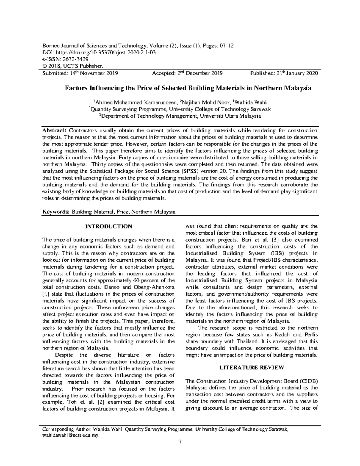 Article Download Analyzing the factor - Quantity Surveying - UiTM - Studocu