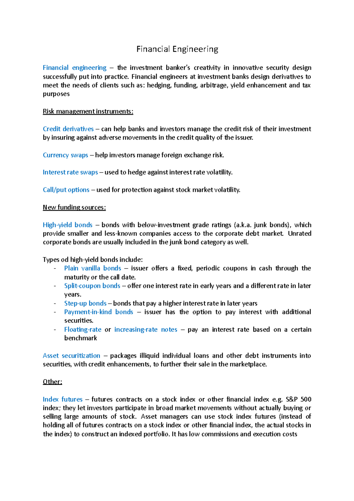 financial engineering thesis