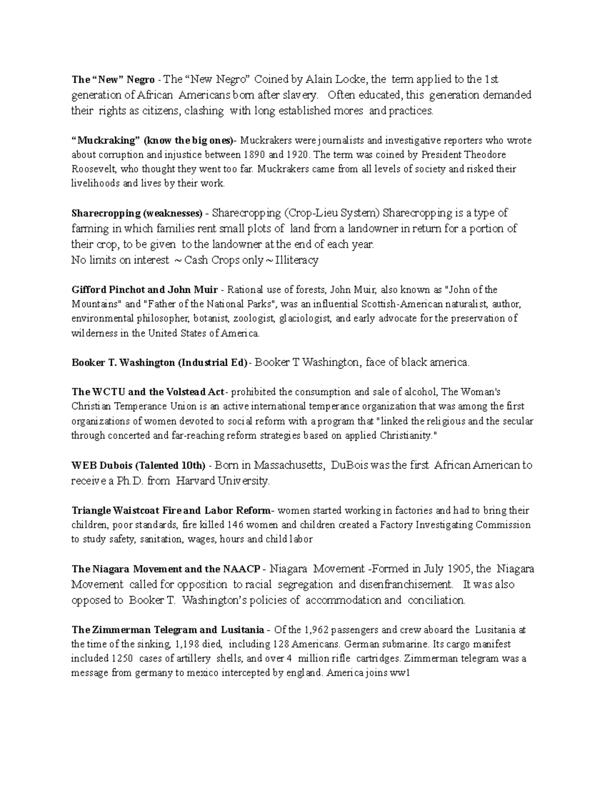 History Exam Review The “New” Negro The “New Negro” Coined by Alain