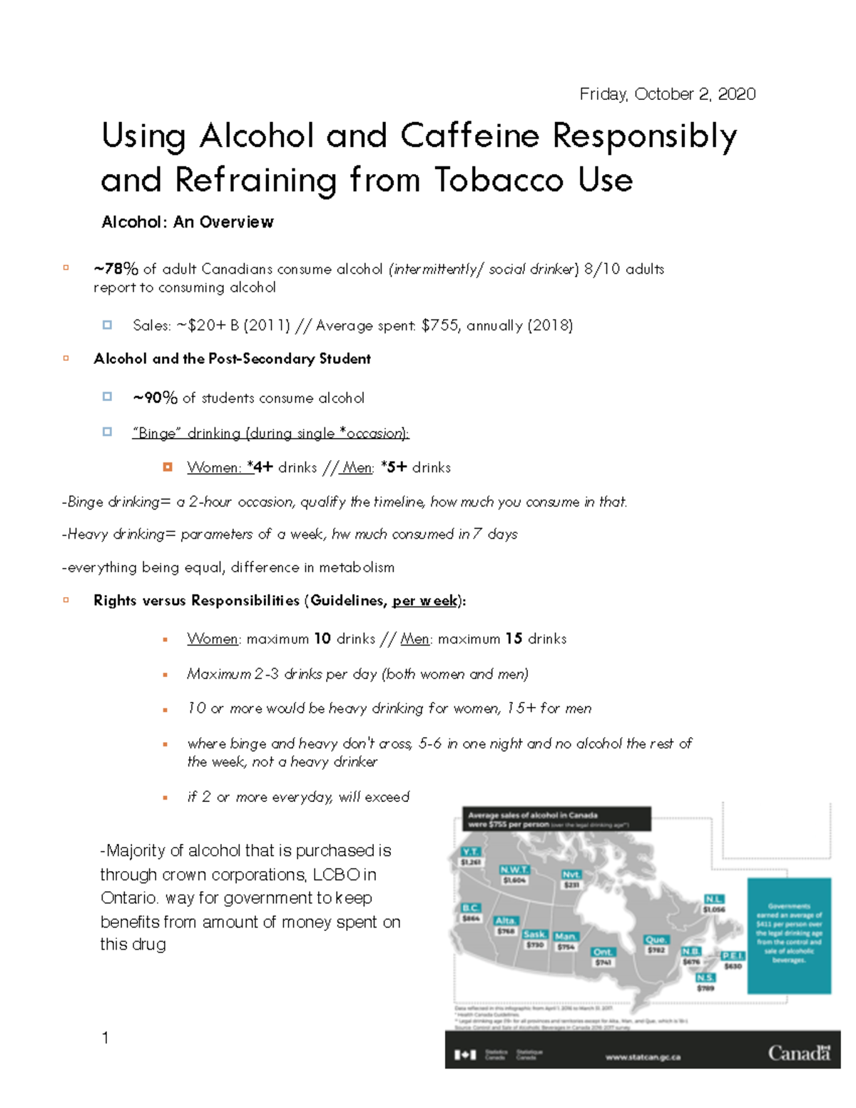 Using Alcohol and Caffeine Responsibly and Refraining from Tobacco Use