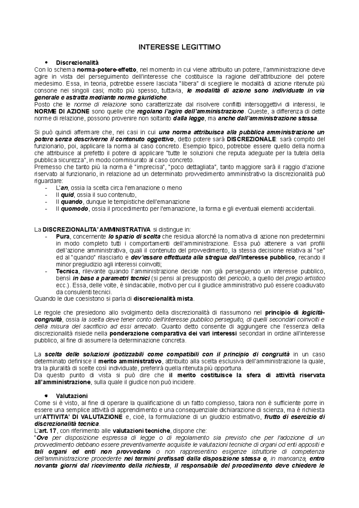 Interesse Legittimo INTERESSE LEGITTIMO Discrezionalit Con Lo Schema 