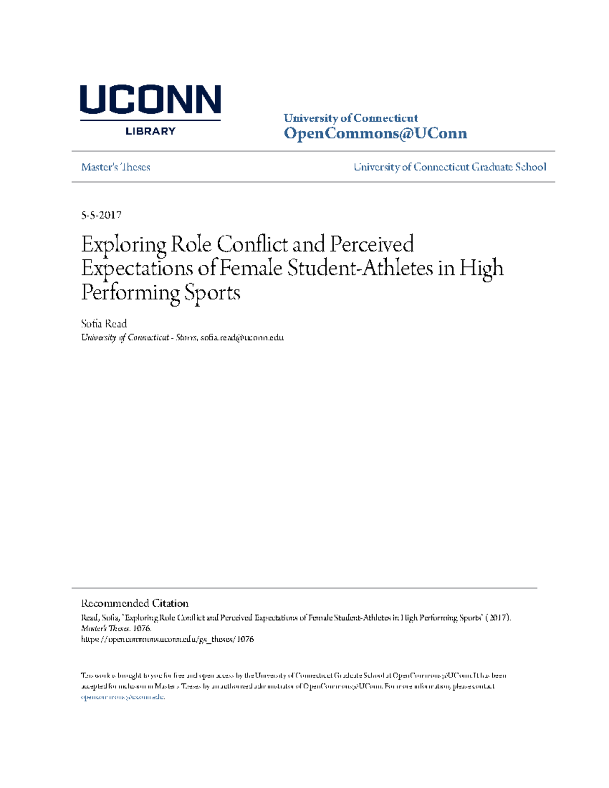Exploring Role Conflict and Perceived Expectations of Female Stud