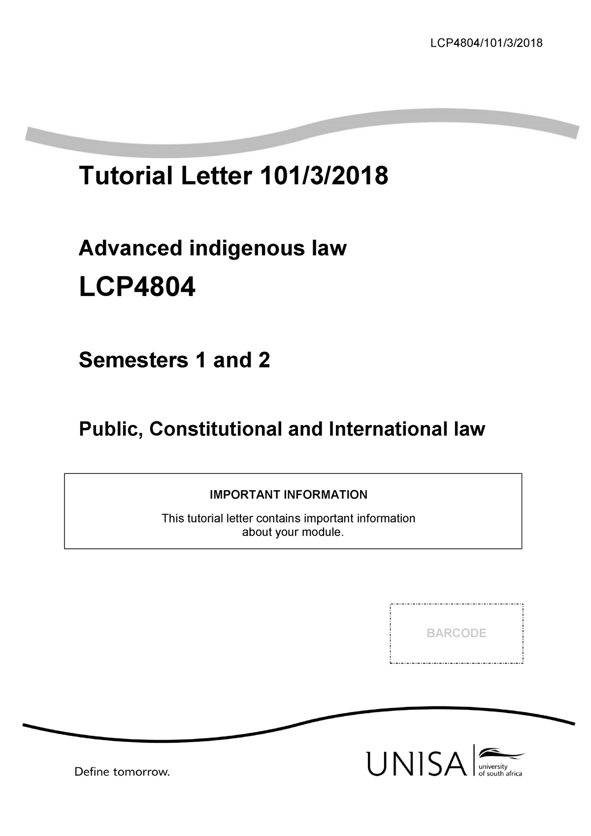 African-customarylaw - LCP4804/101/3/ Tutorial Letter 101/3/ Advanced ...