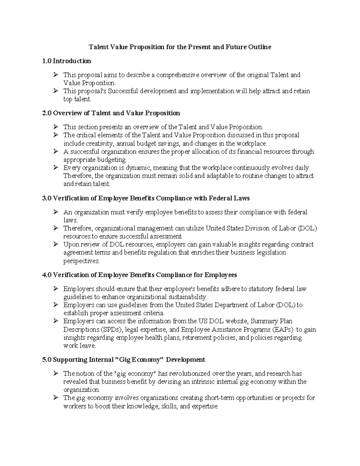 TVP for the Present and Future Outline - Talent Value Proposition for ...