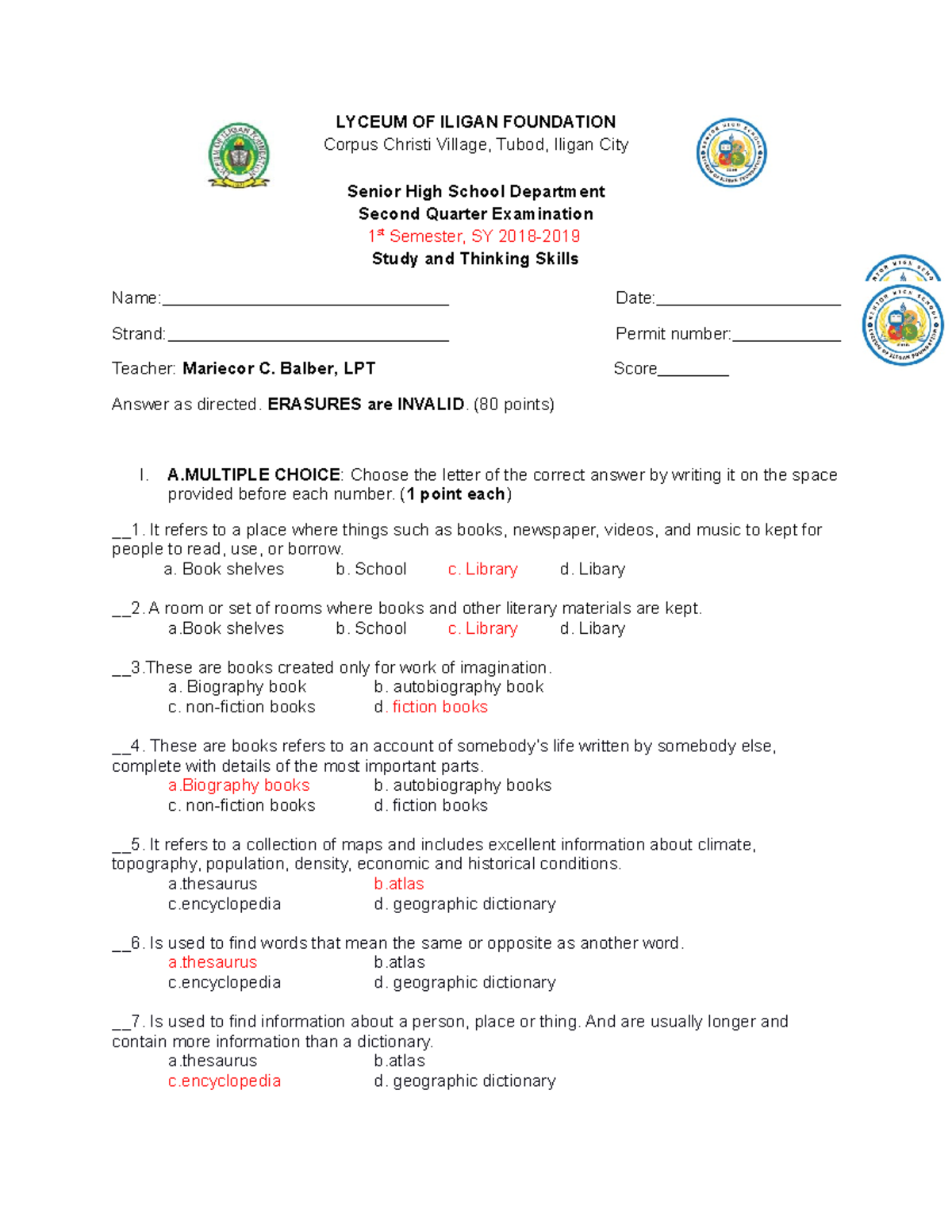 TQ 3rd quarter - For Teacher and Student guides - LYCEUM OF ILIGAN ...