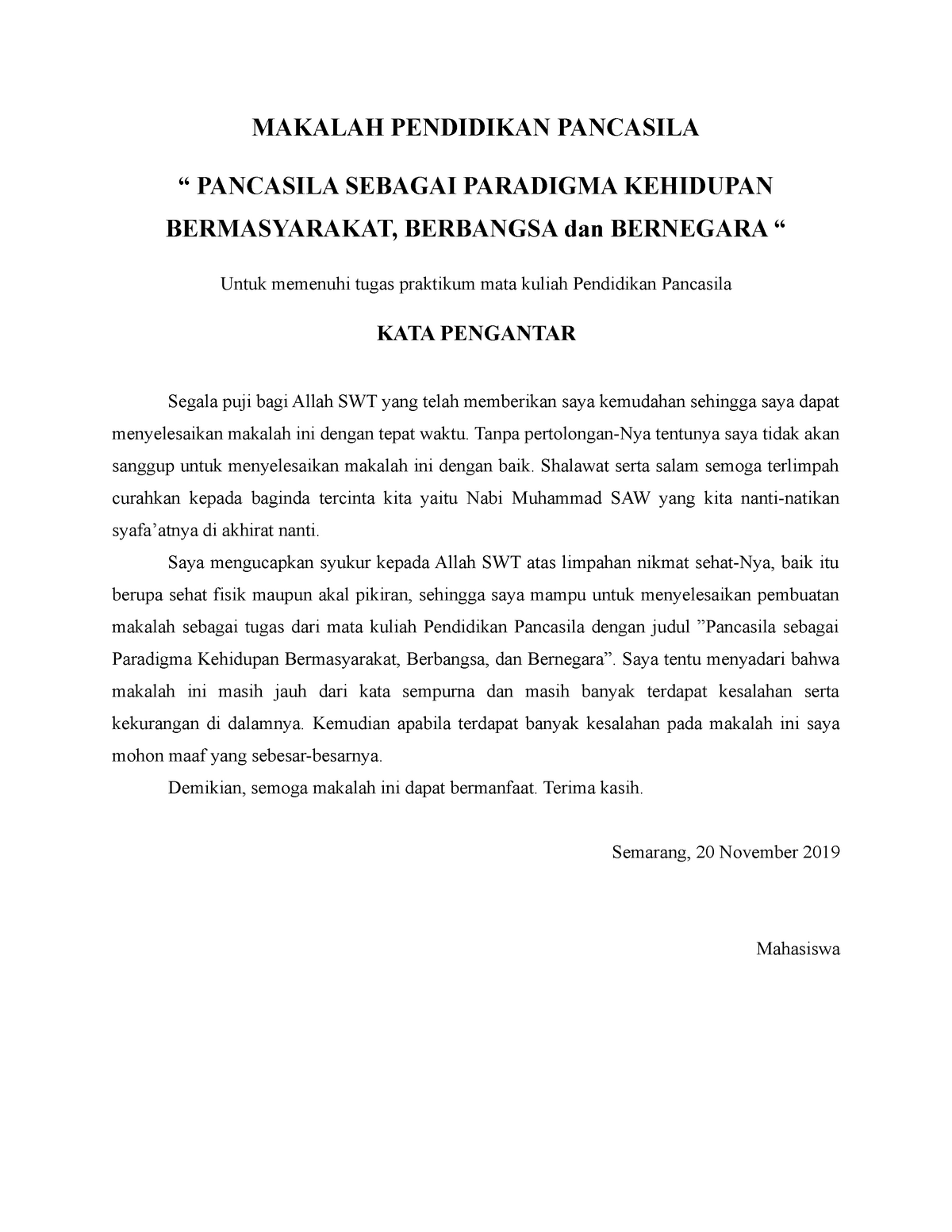 Makalah Pendidikan Pancasila - MAKALAH PENDIDIKAN PANCASILA “ PANCASILA ...