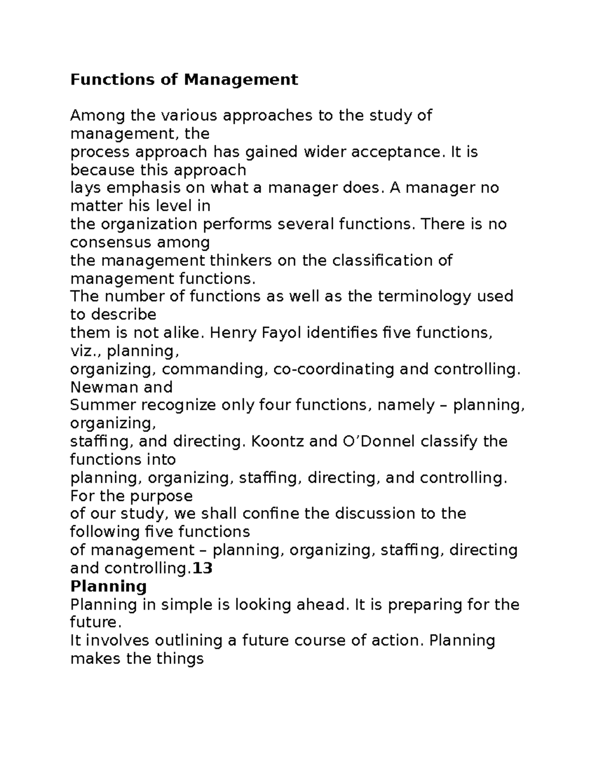 Functions of Management - Functions of Management Among the various ...