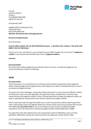 PROP T3 A1 Template Settlement Statement NSW - 200018 - UWS - Studocu