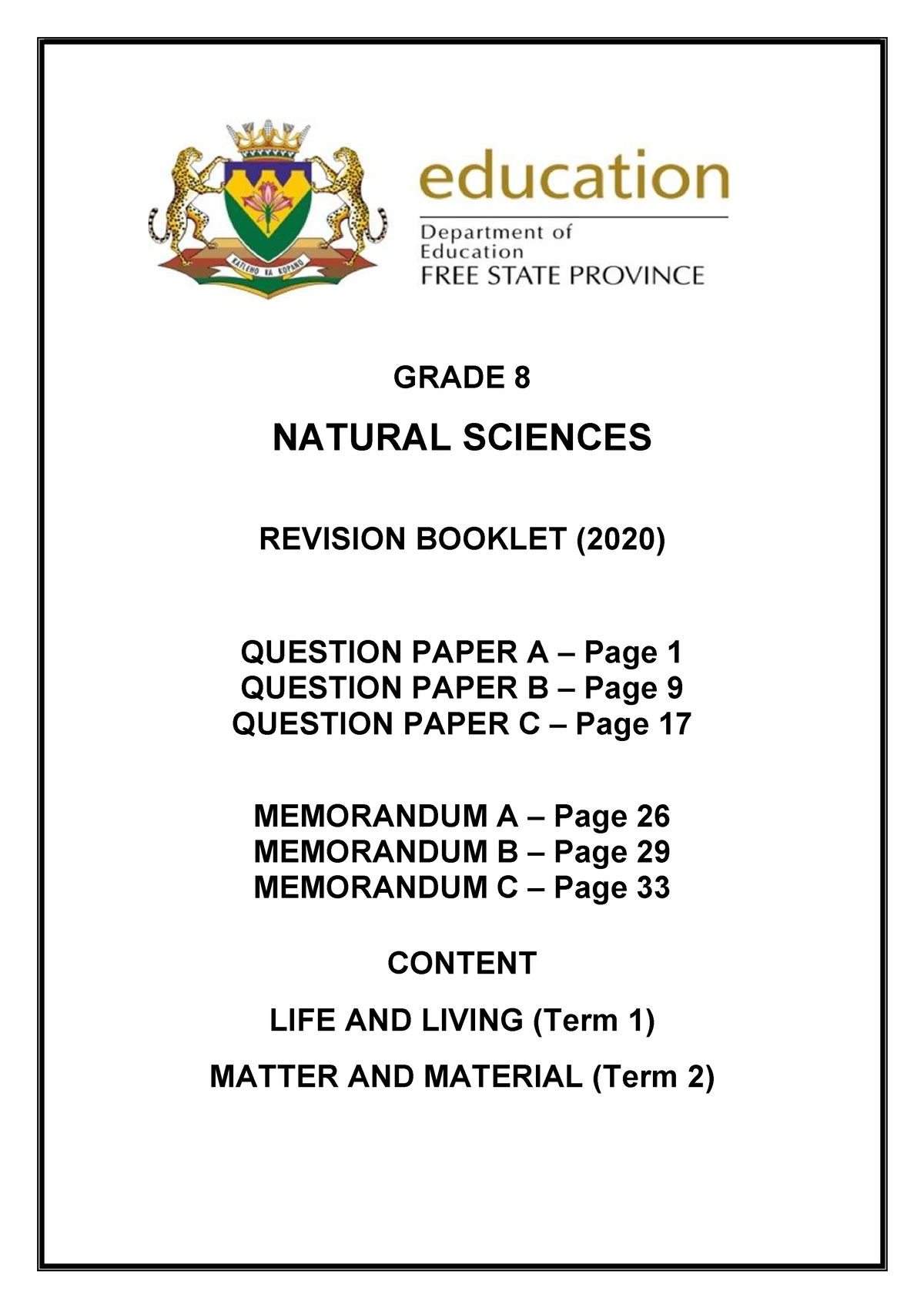 research paper about natural sciences