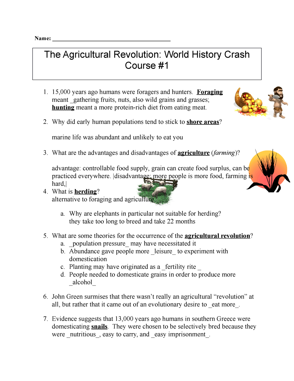 Agricultural Revolution Crash Course Name