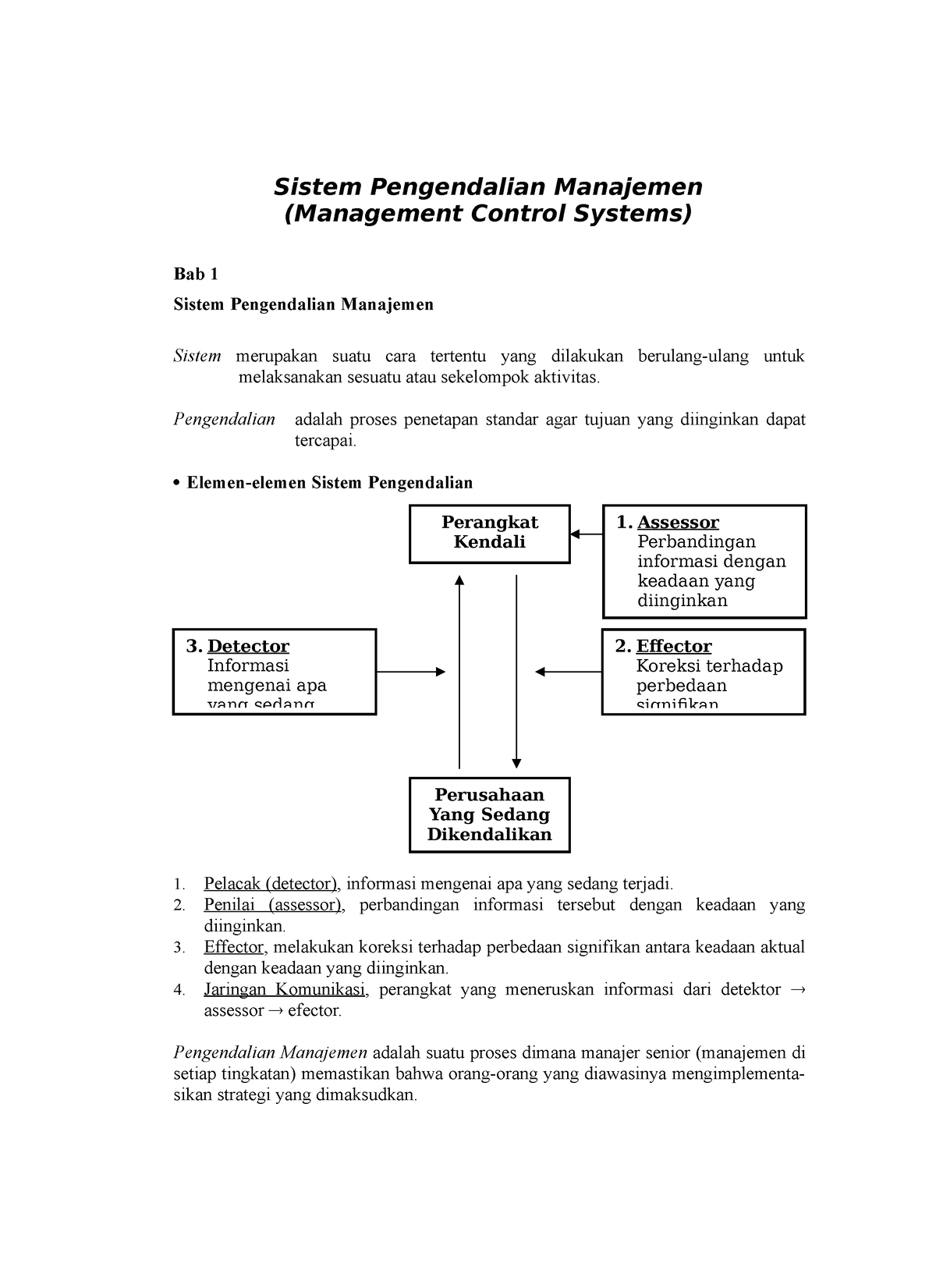 Sistem Pengendalian Manajemen-Ringkasan Materi Semester - Sistem ...