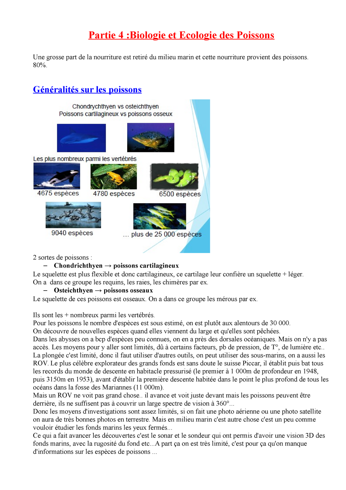 CHAP 4) Biologie ET Ecologie DES Poissons - Partie 4 :Biologie Et ...