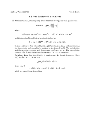 ee364a homework 2 solutions