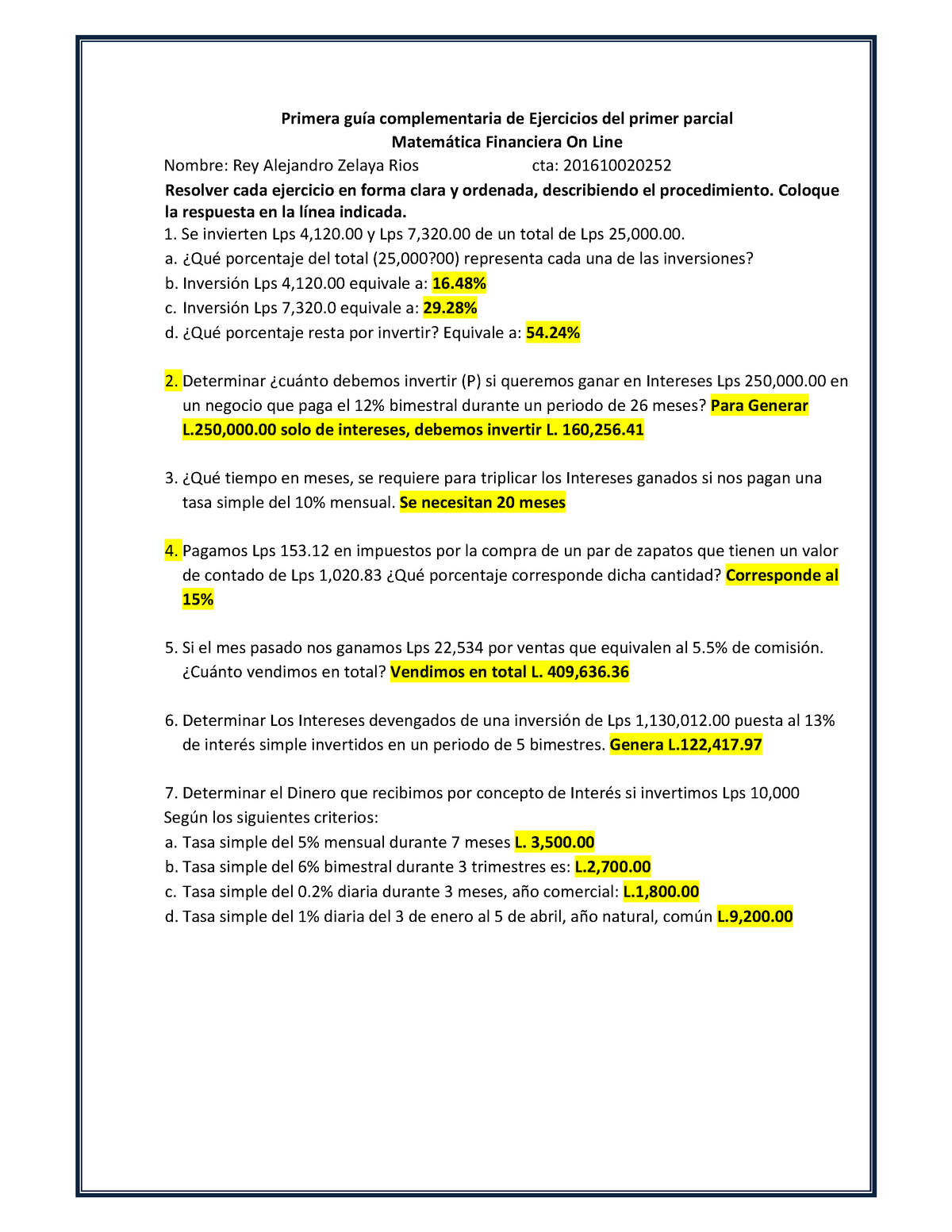 2 Ejercicios Matematica Financiera Studocu